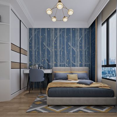 现代男孩房卧室