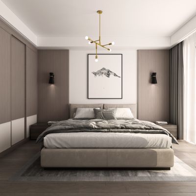 现代极简卧室