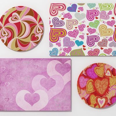 现代心形地毯组合