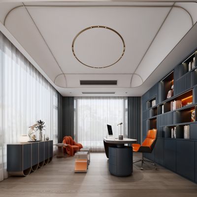 现代轻奢风格书房