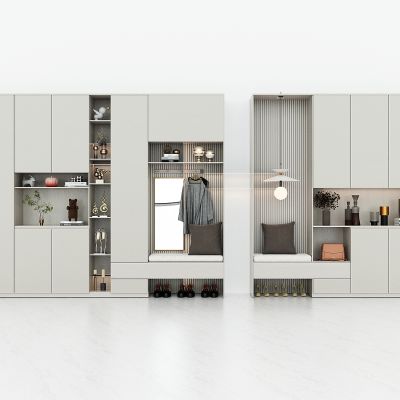 现代轻奢入户进门玄关鞋柜，储物柜，鞋柜，衣柜