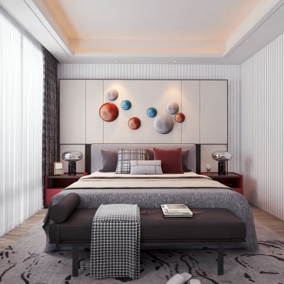 现代中式卧室
