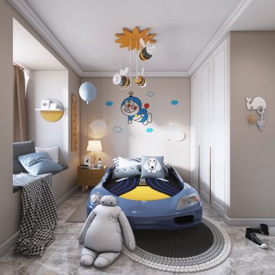 现代卡通男孩儿童房