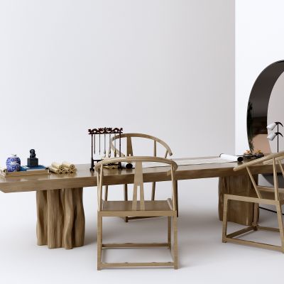 中式办公桌椅茶几