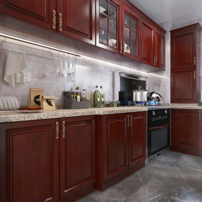 美式厨房橱柜 厨房电器 集成灶 水槽 电饭煲