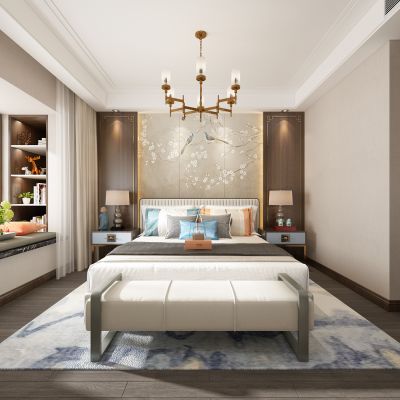 新中式轻奢主卧室