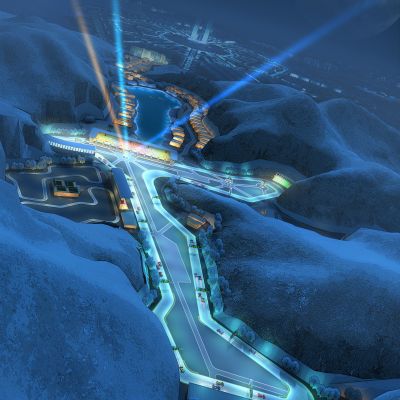 现代F1汽车赛车道