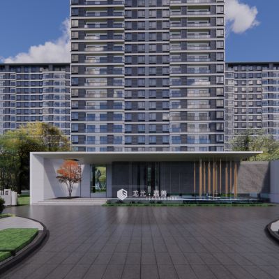 龙光新中式小区景观深化模型