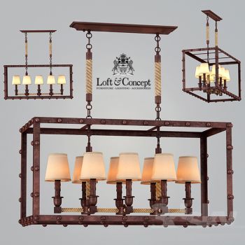 50美式欧式工业风铁艺麻绳吊灯