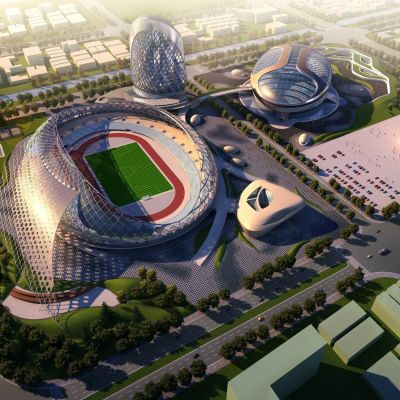 现代体育中心 足球场 篮球馆 羽毛球馆 网球馆