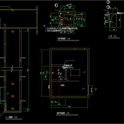 楼梯、电梯、卫生间节点大样CAD