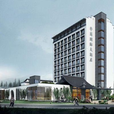中式仿古高层酒店 新中式酒店 国际大酒店 建筑外观