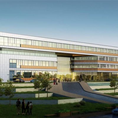 现代多层办公楼  建筑外观