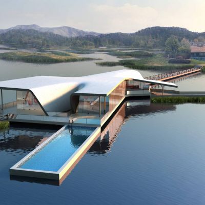 现代异形会所建筑外观