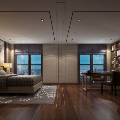 现代主卧室 书房