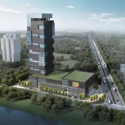 现代高层商业办公楼  建筑外观