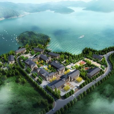 新中式度假村 度假山庄 酒店 旅游区 建筑外观