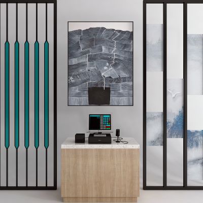 现代收银台屏风