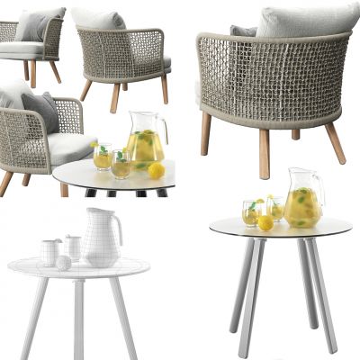 现代藤编休闲椅 饮料酒水