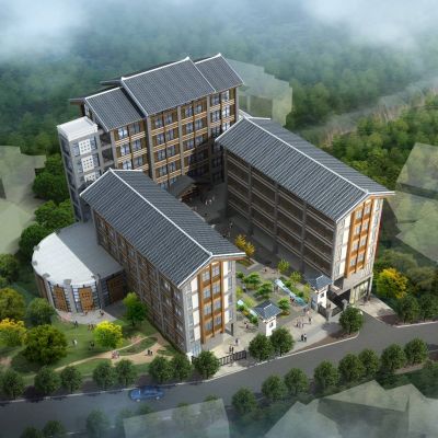 新中式多层办公楼 建筑外观