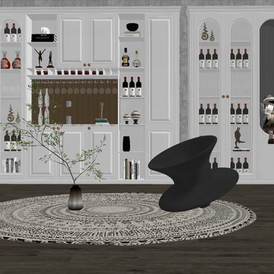 美式酒柜3D模型