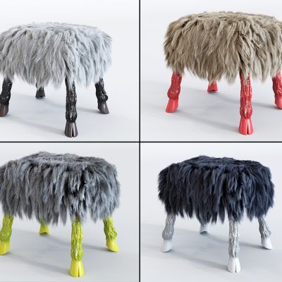 现代羊毛凳 羊角凳 凳子 沙发凳
