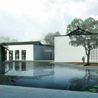 新中式会所 新中式别墅 建筑外观