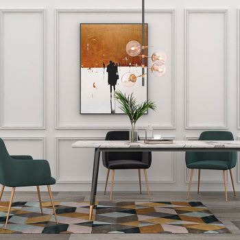 现代轻奢餐桌椅吊灯组合