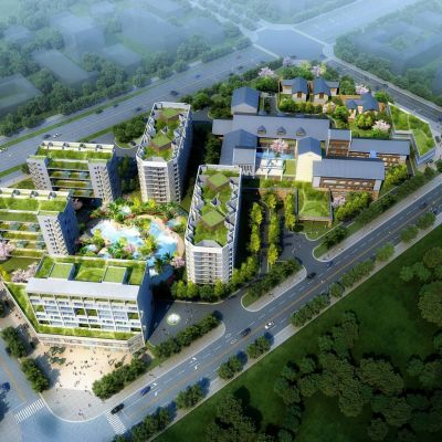 现代会所 现代多层酒店  建筑外观