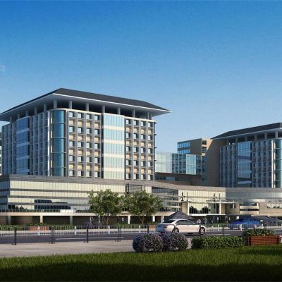 现代邵阳正大骨伤科医院  现代中式医院  建筑外观