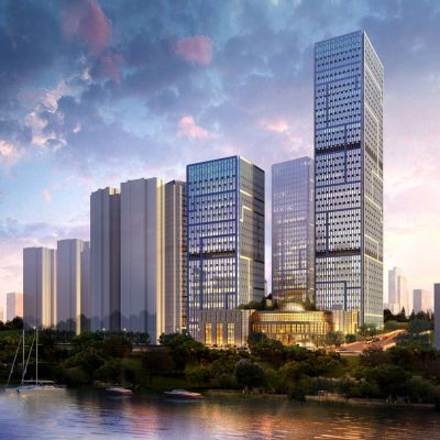 现代高层综合酒店办公楼  建筑外观