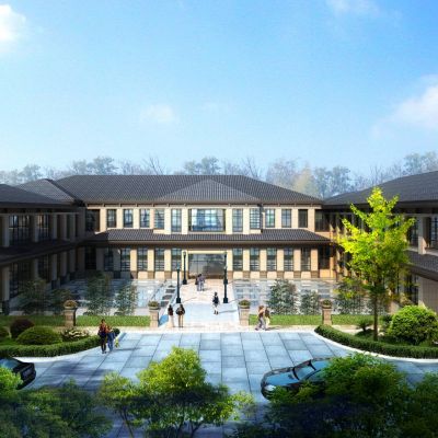 简欧风格会所 欧式售楼部 售楼处 会所建筑外观