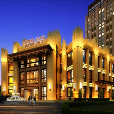 现代皇冠假日酒店  欧式高层酒店办公楼  建筑外观