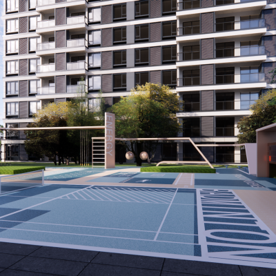 现代小区景观青年运动活动区