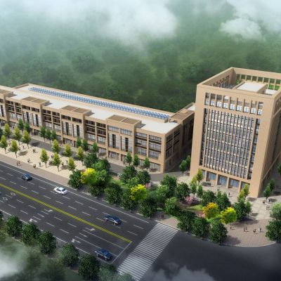 现代办公楼及商业楼商业街 建筑外观
