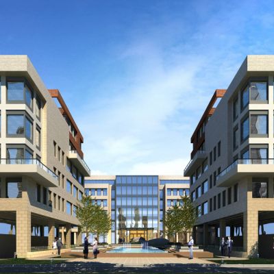 现代多层办公楼  建筑外观