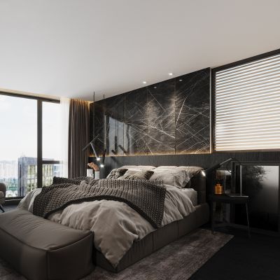 现代主卧室 卫生间 更衣室