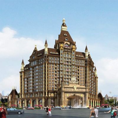 现代现代高层酒店办公楼  建筑外观 东方夏威夷