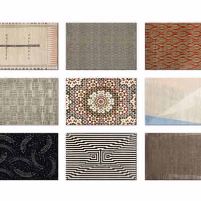 现代几何撞色装饰地毯