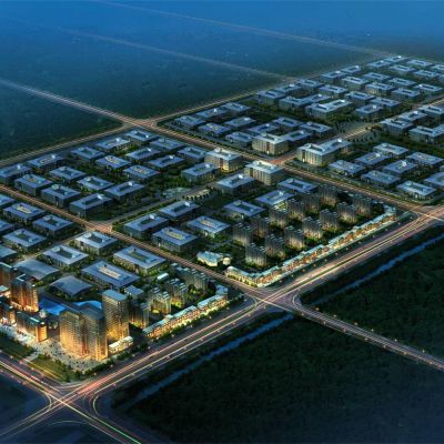 现代中谷光电产业园 办公园区 现代高层酒店办公楼建筑外观