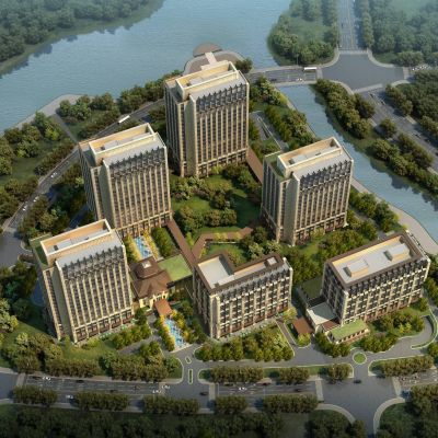 现代高层酒店办公楼 建筑外观