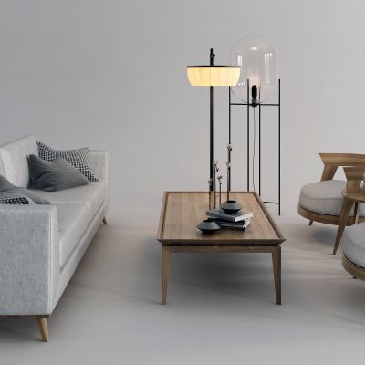 新中式休闲沙发茶几组合