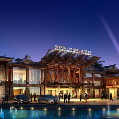 中式度假民宿酒店  会所 建筑外观
