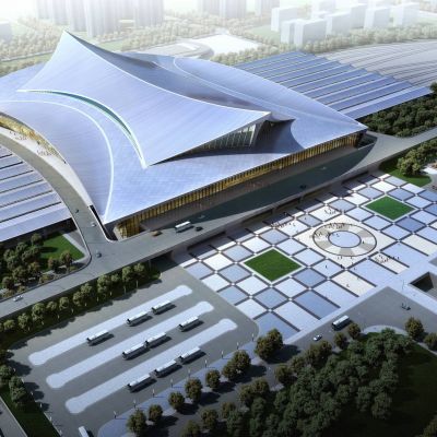 现代成都火车站 高铁站 建筑外观