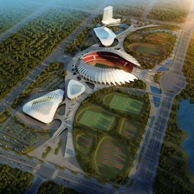 泰州体育公园 现代体育馆 异形建筑