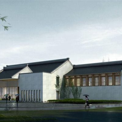 新中式会所 商业别墅 建筑外观