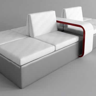 现代组合公共沙发3D模型