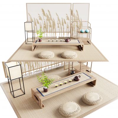 日式榻榻米茶桌椅组合