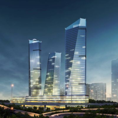 现代高层商业办公楼  建筑外观