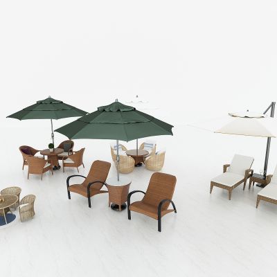 现代休闲遮阳伞，室外休闲桌椅，躺椅，沙滩遮阳伞，庭院躺椅遮阳伞